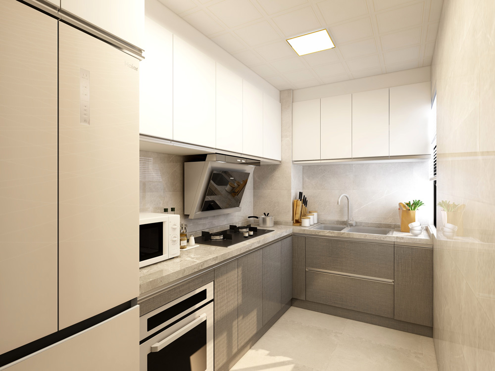 现代简约气概橱柜-木语丝韵生态板家居板材