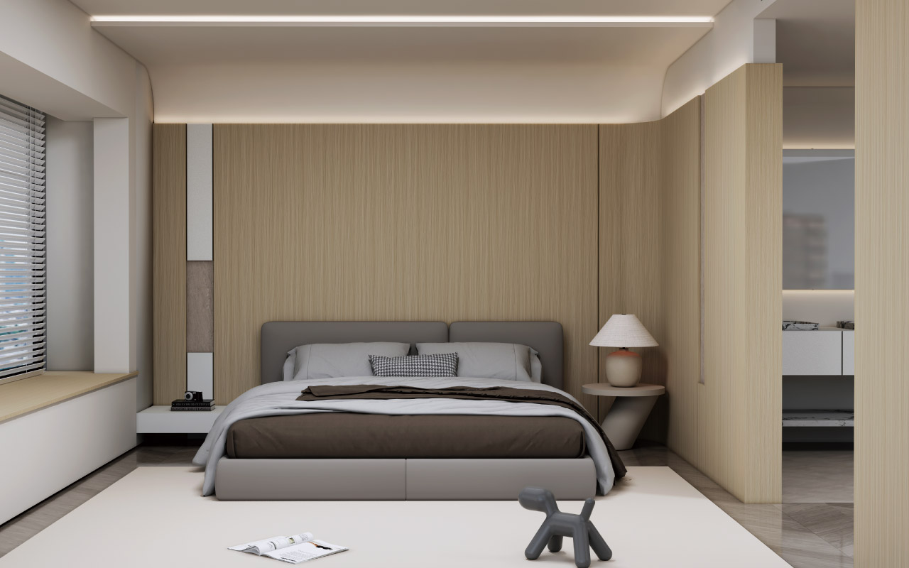 客厅配景墙柜一体